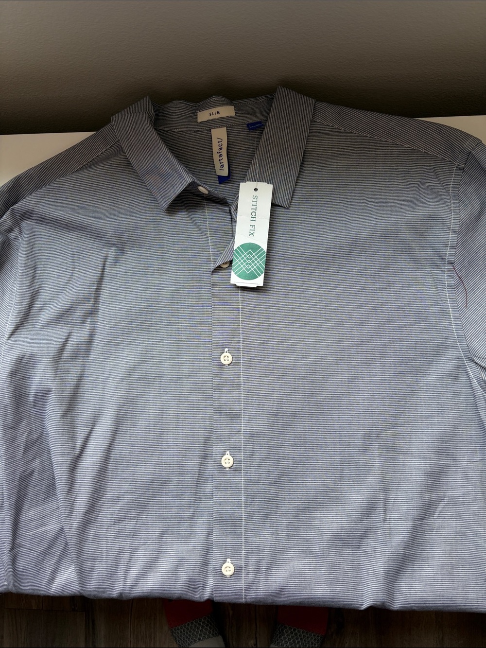 Men’s Artefact Slim Fit Blue Button-Up Shirt